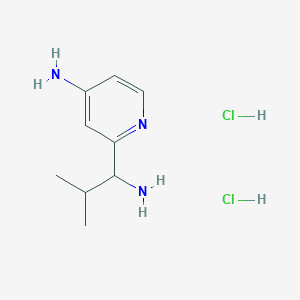 molecular formula C9H17Cl2N3 B8190538 (S)-2-(1-Amino-2-methyl-propyl)-pyridin-4-ylamine dihydrochloride 