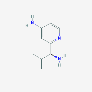 molecular formula C9H15N3 B8190543 (R)-2-(1-Amino-2-methyl-propyl)-pyridin-4-ylamine 