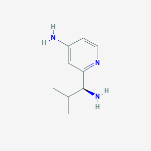 molecular formula C9H15N3 B8190544 (S)-2-(1-Amino-2-methyl-propyl)-pyridin-4-ylamine CAS No. 1187930-46-6