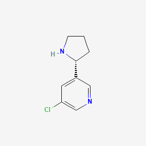 molecular formula C9H11ClN2 B8190606 (R)-3-Chloro-5-pyrrolidin-2-yl-pyridine 
