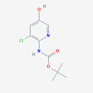 molecular formula C10H13ClN2O3 B8190631 (3-Chloro-5-hydroxy-pyridin-2-yl)-carbamic acid tert-butyl ester 