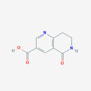 molecular formula C9H8N2O3 B8190633 5-Oxo-5,6,7,8-tetrahydro-[1,6]naphthyridine-3-carboxylic acid 