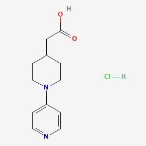 molecular formula C12H17ClN2O2 B8190640 2-[1-(Pyridin-4yl)piperidin-4-yl]acetic acid hydrochloride 