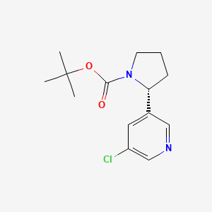 molecular formula C14H19ClN2O2 B8190661 (R)-2-(5-Chloro-pyridin-3-yl)-pyrrolidine-1-carboxylic acid tert-butyl ester 