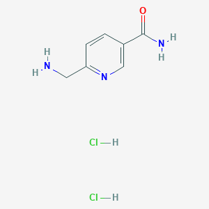 molecular formula C7H11Cl2N3O B8190732 6-Aminomethyl-nicotinamide dihydrochloride 