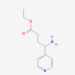molecular formula C11H16N2O2 B8190780 4-Amino-4-pyridin-4-yl-butyric acid ethyl ester 