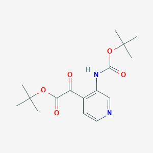 molecular formula C16H22N2O5 B8190797 (3-tert-Butoxycarbonylamino-pyridin-4-yl)-oxo-acetic acid tert-butyl ester 