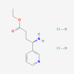 molecular formula C11H18Cl2N2O2 B8190807 (S)-4-Amino-4-pyridin-3-yl-butyric acid ethyl ester dihydrochloride 