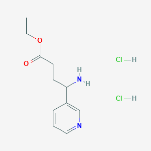 molecular formula C11H18Cl2N2O2 B8190813 4-Amino-4-pyridin-3-yl-butyric acid ethyl ester dihydrochloride 