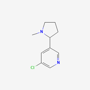 molecular formula C10H13ClN2 B8190843 3-Chloro-5-(1-methyl-pyrrolidin-2-yl)-pyridine 