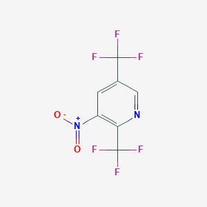 molecular formula C7H2F6N2O2 B8190851 3-Nitro-2,5-bis(trifluoromethyl)pyridine 