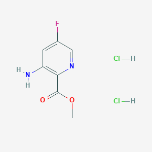 molecular formula C7H9Cl2FN2O2 B8190892 3-Amino-5-fluoro-pyridine-2-carboxylic acid methyl ester dihydrochloride 