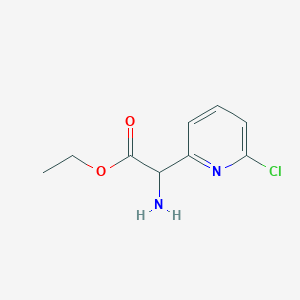 molecular formula C9H11ClN2O2 B8190911 Ethyl 2-amino-2-(6-chloropyridin-2-yl)acetate 