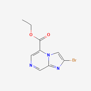 molecular formula C9H8BrN3O2 B8190934 2-Bromo-imidazo[1,2-a]pyrazine-5-carboxylic acid ethyl ester 