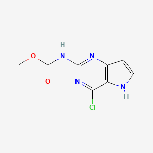 molecular formula C8H7ClN4O2 B8190981 (4-Chloro-5H-pyrrolo[3,2-d]pyrimidin-2-yl)-carbamic acid methyl ester CAS No. 1598381-29-3