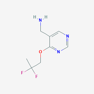 molecular formula C8H11F2N3O B8191012 C-[4-(2,2-Difluoro-propoxy)-pyrimidin-5-yl]-methylamine 
