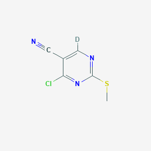 molecular formula C6H4ClN3S B8191023 4-Chloro-6-deutero-2-methylsulfanyl-pyrimididine-5-carbonitrile 