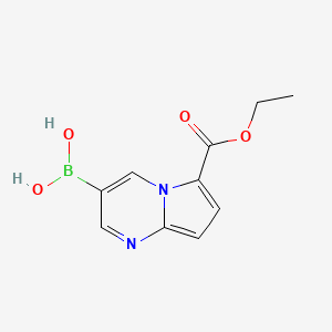 molecular formula C10H11BN2O4 B8191050 3-Bronic acid-pyrrolo[1,2-a]pyrimidine-6-carboxylic acid ethyl ester 