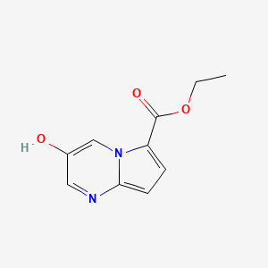 molecular formula C10H10N2O3 B8191060 3-Hydroxy-pyrrolo[1,2-a]pyrimidine-6-carboxylic acid ethyl ester 