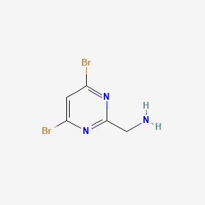 molecular formula C5H5Br2N3 B8191142 C-(4,6-Dibromo-pyrimidin-2-yl)-methylamine 