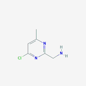 molecular formula C6H8ClN3 B8191144 (4-Chloro-6-methylpyrimidin-2-yl)methanamine 