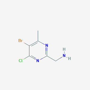 molecular formula C6H7BrClN3 B8191148 C-(5-Bromo-4-chloro-6-methyl-pyrimidin-2-yl)-methylamine 