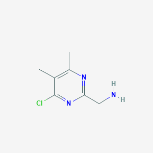 molecular formula C7H10ClN3 B8191152 (4-Chloro-5,6-dimethylpyrimidin-2-YL)methanamine 
