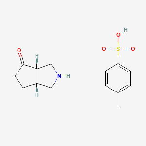 molecular formula C14H19NO4S B8191166 cis-Hexahydro-cyclopenta[c]pyrrol-4-one tosylate 