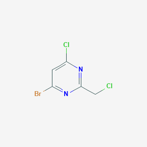 molecular formula C5H3BrCl2N2 B8191178 4-Bromo-6-chloro-2-chloromethyl-pyrimidine 