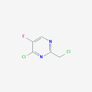 molecular formula C5H3Cl2FN2 B8191197 4-Chloro-2-chloromethyl-5-fluoro-pyrimidine 