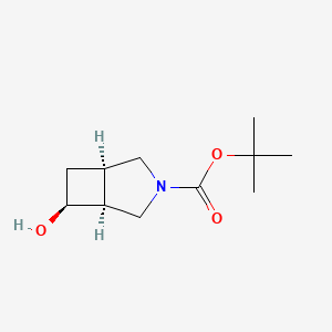 molecular formula C11H19NO3 B8191206 rel-(1R, 5S, 6S)-6-Hydroxy-3-aza-bicyclo[3.2.0]heptane-3-carboxylic acid tert-butyl ester 