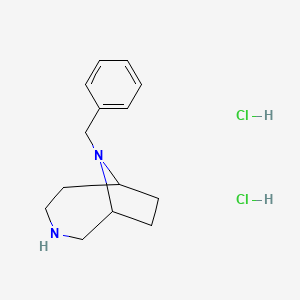 molecular formula C14H22Cl2N2 B8191246 9-Benzyl-3,9-diazabicyclo[4.2.1]nonane dihydrochloride 