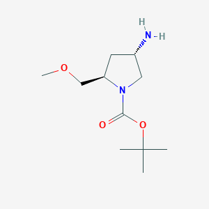 molecular formula C11H22N2O3 B8191265 tert-Butyl (2R,4S)-4-amino-2-(methoxymethyl)pyrrolidine-1-carboxylate 
