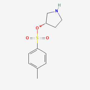 molecular formula C11H15NO3S B8191270 (S)-Pyrrolidin-3-yl 4-methylbenzenesulfonate 
