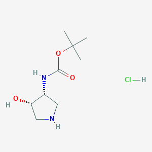 molecular formula C9H19ClN2O3 B8191311 tert-Butyl ((3R,4S)-4-hydroxypyrrolidin-3-yl)carbamate hydrochloride 