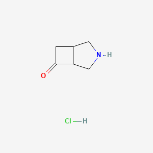 molecular formula C6H10ClNO B8191345 3-Aza-bicyclo[3.2.0]heptan-6-one hydrochloride 