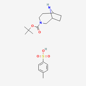 molecular formula C19H30N2O5S B8191392 3-Boc-3,9-diaza-bicyclo[4.2.1]nonane tosylate 