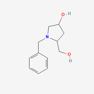 molecular formula C12H17NO2 B8191403 1-Benzyl-5-hydroxymethyl-pyrrolidin-3-ol 