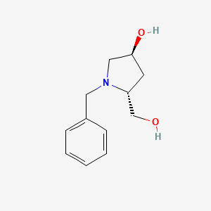 molecular formula C12H17NO2 B8191410 (3S,5R)-1-Benzyl-5-(hydroxymethyl)pyrrolidin-3-ol 
