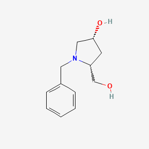 molecular formula C12H17NO2 B8191416 (3R,5R)-1-benzyl-5-(hydroxymethyl)pyrrolidin-3-ol 