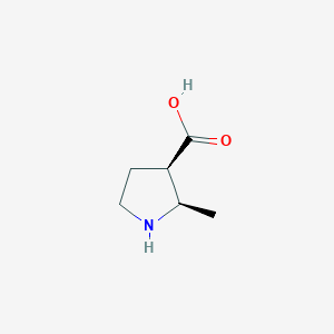 molecular formula C6H11NO2 B8191443 (2R,3R)-2-methylpyrrolidine-3-carboxylic Acid 