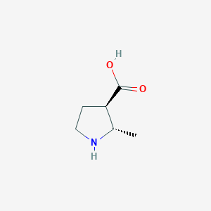 molecular formula C6H11NO2 B8191457 (2S,3R)-2-methylpyrrolidine-3-carboxylic acid 
