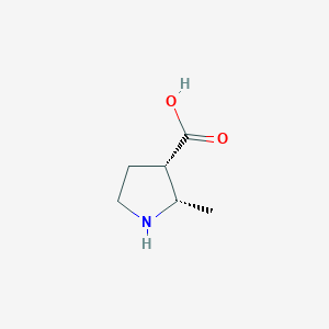 molecular formula C6H11NO2 B8191462 (2S,3S)-2-methylpyrrolidine-3-carboxylic acid 