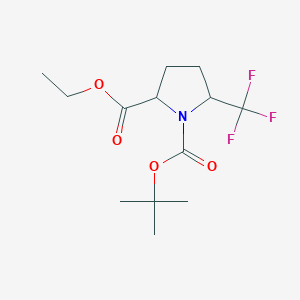 molecular formula C13H20F3NO4 B8191471 5-Trifluoromethyl-pyrrolidine-1,2-dicarboxylic acid 1-tert-butyl ester 2-ethyl ester 
