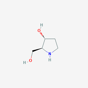 molecular formula C5H11NO2 B8191486 trans-2-Hydroxymethyl-pyrrolidin-3-ol 