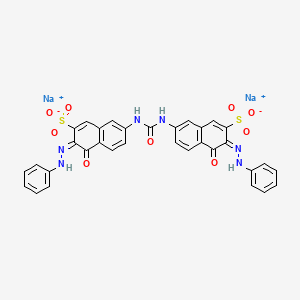 molecular formula C33H22N6Na2O9S2 B8191520 2-Naphthalenesulfonic acid,7,7'-(carbonyldiimino)bis[4-hydroxy-3-(phenylazo)-, disodium salt 