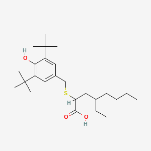 molecular formula C25H42O3S B8191538 2-[(3,5-Ditert-butyl-4-hydroxyphenyl)methylsulfanyl]-4-ethyloctanoic acid 