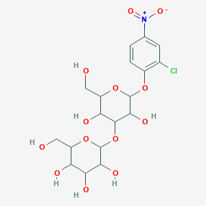 molecular formula C18H24ClNO13 B8191564 2-[2-(2-Chloro-4-nitrophenoxy)-3,5-dihydroxy-6-(hydroxymethyl)oxan-4-yl]oxy-6-(hydroxymethyl)oxane-3,4,5-triol 
