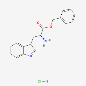 molecular formula C18H19ClN2O2 B8191628 benzyl (2R)-2-amino-3-(3H-indol-3-yl)propanoate;hydrochloride 