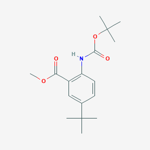 molecular formula C17H25NO4 B8191700 2-tert-Butoxycarbonylamino-5-tert-butyl-benzoic acid methyl ester 